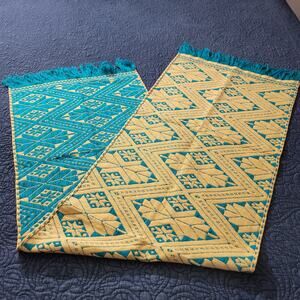 Handmade Multicolor Table Bed Console Dresser Runner Embroidery Geometric Linens